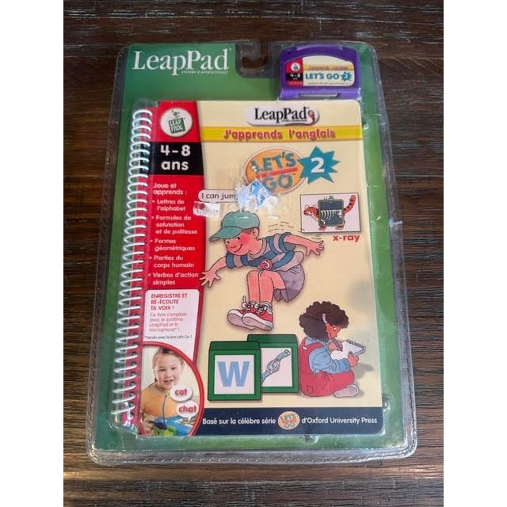 LeapFrog LeapPad Lets Go 2 Japprends Langlais Book Cartridge Set Sealed 4-8 Yr